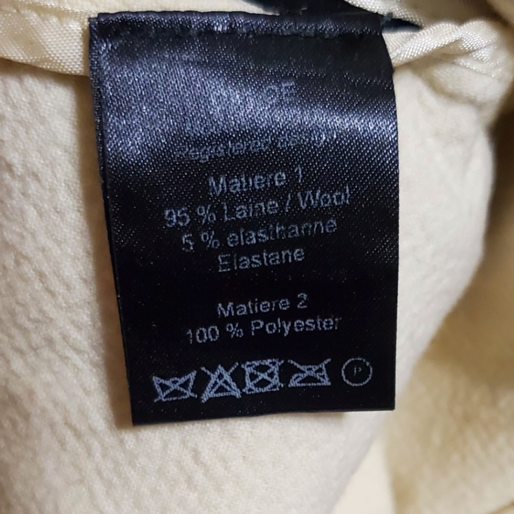 CLOTILDE CHAPTER CREAM AND‎ BLACK SASH V NECK WOOL DRESS..SIZE 36 - Picture 9 of 9